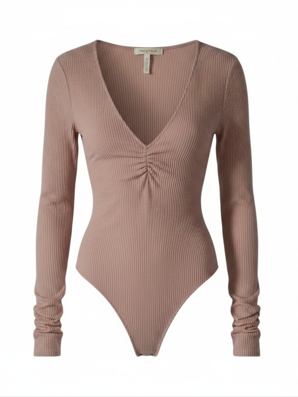 Intimately Free People Cozy Up With Me Dusty Rose Knitted Bodysuit Size Small